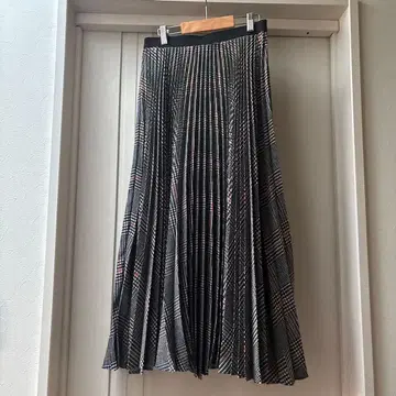 띠어리 럭스 롱 플리츠 스커트 글렌체크 사이즈 38
