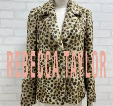 새상품급 REBECCA TAYLOR 레오파드 무늬 테일러드 자켓