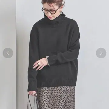 UNITED ARROWS UWSC 바이어스 터틀넥 니트 블랙