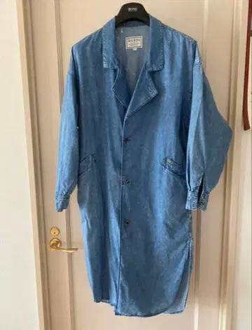 GUESS 데님 코트 라이트 블루