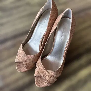 NINE WEST 코르크 오픈토 하이힐