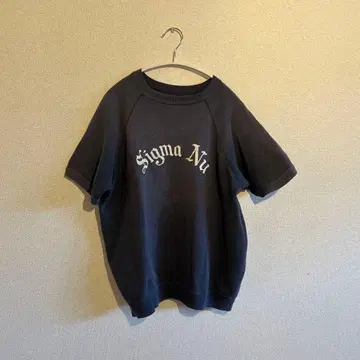 60s 가지색 vintage 반팔 맨투맨 Sigma Nu 페이드