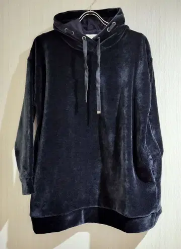 골든 베어 벨로아 후드티 후드 사이드 포켓 부착 광택 네이비