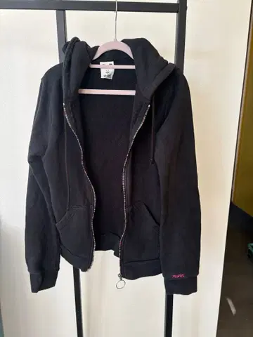 x-girl 블랙 집업 후드티