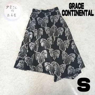 그레이스 콘티넨탈 리본 자카드 스커트 롱 기장 비대칭 S