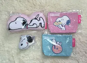 산리오 복권 스누피 리스트레스트 마스코트 파우치 4종 세트