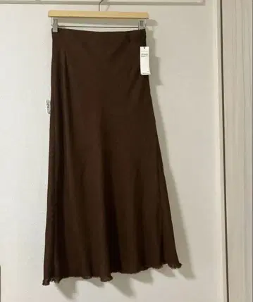 미사용 새상품 LOUNIE 브라운 롱 스커트