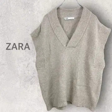 [ 자라 ] 니트 베스트 S 베스트 V 넥 루즈핏 오버 사이즈 실루엣