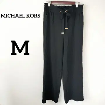 MICHAEL KORS 블랙 와이드 팬츠 M 허리 리본 밴딩