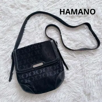 [컨디션 최상] HAMANO 하마노 숄더백 블랙 올 패턴