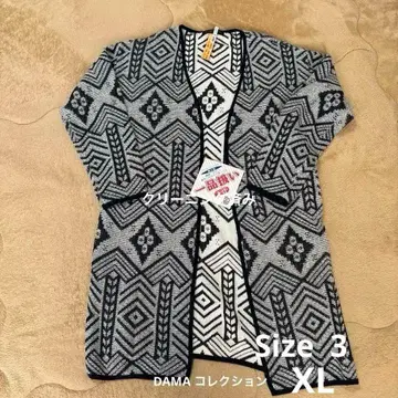 클리닝 완료 DAMA 컬렉션 기하학 패턴 니트 가디건 size 3