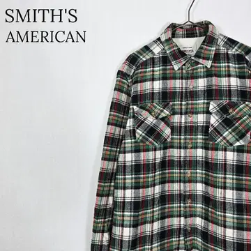 [새상품급] 스미스 플란넬 셔츠 체크 무늬 그린 빨간색 캐주얼 가을/겨울