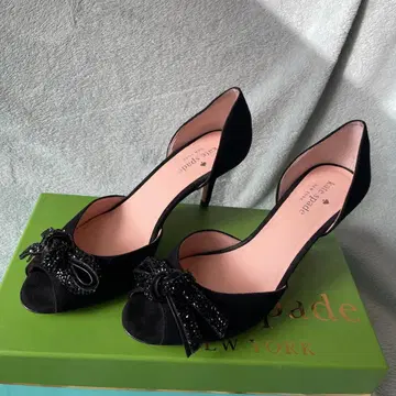 [ 새상품 ] kate spade 블랙 오픈토 펌프스