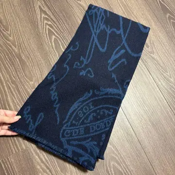 정품 네이비 울 100% 머플러 이탈리아제