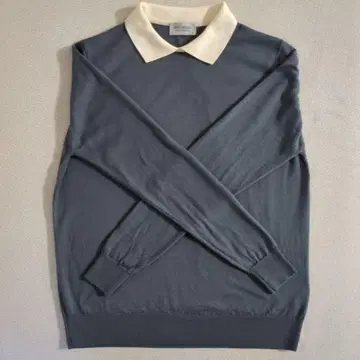 JOHN SMEDLEY 긴팔 니트 스웨터 M 그레이 아이보리