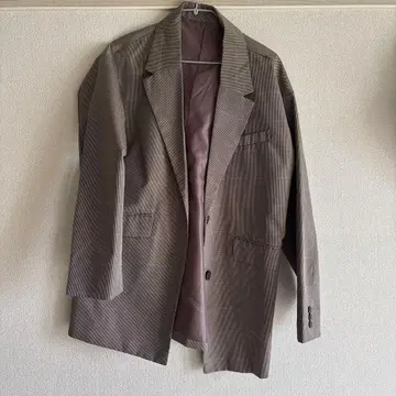 M 체크 무늬 테일러드 자켓