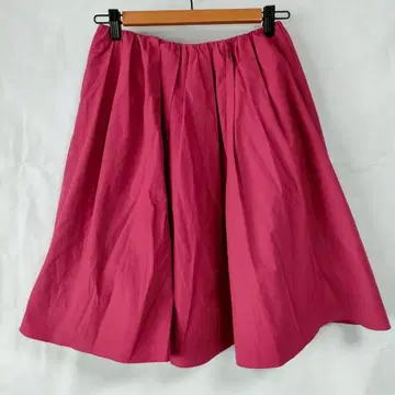 아나텔리어 무릎 기장 플레어 스커트 무지 핑크 빨간색 38