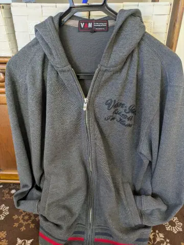 VAN 그레이 집업 후드티 LL
