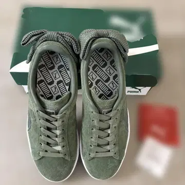 puma 스웨이드 BOW 리본 스니커즈 카키 24cm 미사용