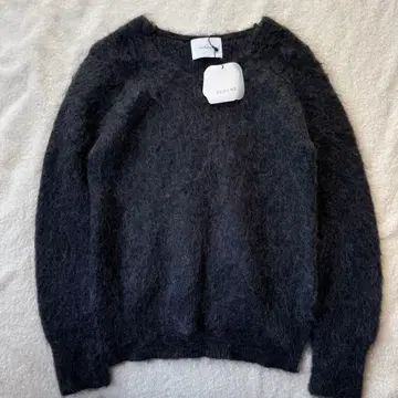 새상품 크로셰 모헤어 니트 스웨터 그레이 긴팔 사이즈 2