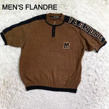 MEN'S FLANDRE 브라운 컬러 반팔 니트