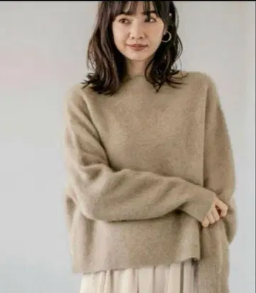 apart by lowrys 라쿤 혼 니트 니트 베이지 울