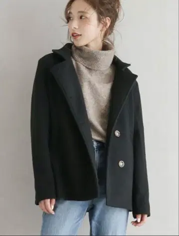 La-gemme 라제 2way 디자인 숏코트 블랙 L 사이즈