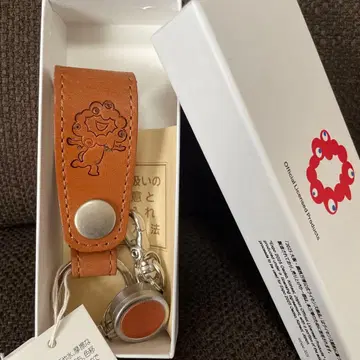 기념으로! 간사이 만박 프렐 릴 포함 가죽 키링 천연 가죽
