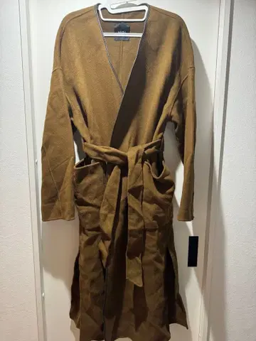 N.O.R.C 브라운 롱 코트 벨트 포함