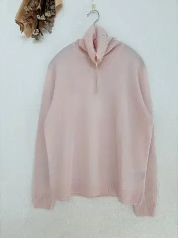 새상품 UNIQLO 캐시미어 터틀넥 풀오버 니트 XL 핑크