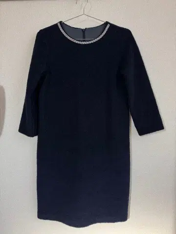 유나이티드 애로우즈 그린 레이블 리라킹 7부 소매 원피스 네이비