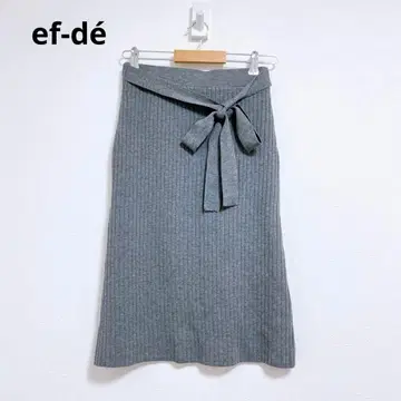 [ 에프데 ] 타이트 스커트 롱 스커트 니트 허리 리본 그레이