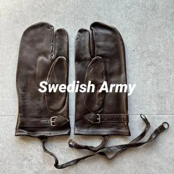 스웨덴군 가죽 장갑 미튼 그로브 브라운 데드스탁 가죽 군용품
