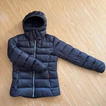 밀레 여성용 차콜 그레이 다운 자켓 후드 부착