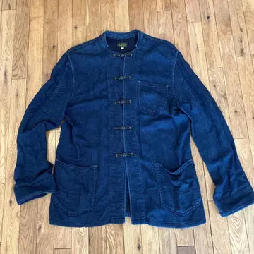 gohemp 인디고 자켓 차이나버튼