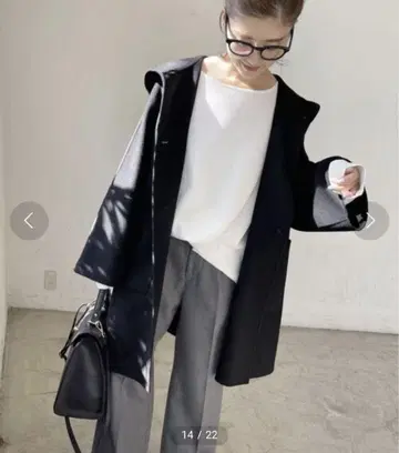 SpickandSpan 슈퍼160s 텐트라인 숏코트 블랙