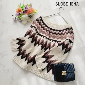 슬로브 이에나*페어아일 패턴 니트 풀오버 스웨터