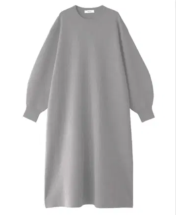 ebure 울 하이 게이지 스무스 니트 플레어 원피스 그레이