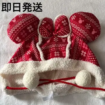 팬캡 모자 디즈니 미니 빨간색 노르딕 크리스마스