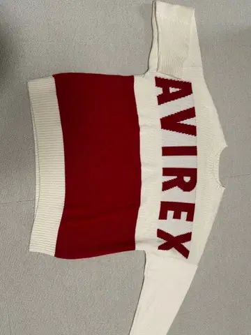 AVIREX 빨흰 니트 스웨터 L 사이즈