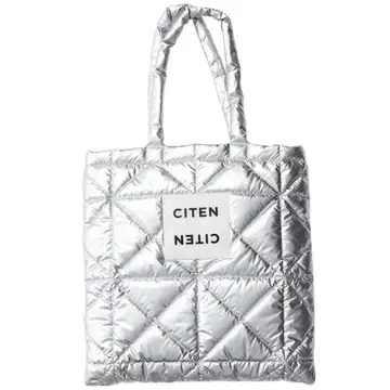 CITEN 실버 퀼팅 토트백