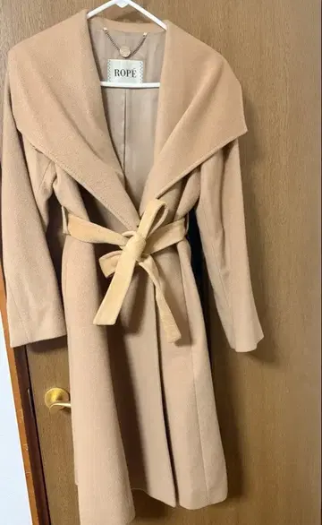 주말 세일! ROPE 롱 코트 캐시미어 혼방 베이지