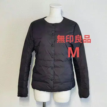 새상품급 무인양품 경량 다운 포켓터블 노카라 자켓 그레이 M