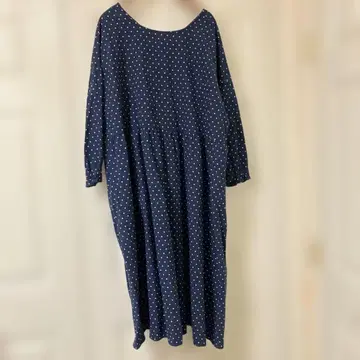 사만사 모스모스 2way 캇포기 원피스 네이비 도트 무늬 롱 원피스
