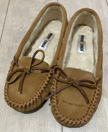 미네통카 천연 가죽 스웨이드 모카신 신발 25cm