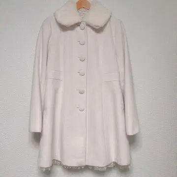 [디어마이러브] 퍼 옷깃 리본 포함 롱 코트 3L