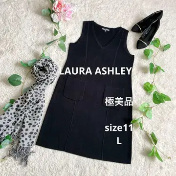 컨디션 최상 LAURA ASHLEY 슬리브리스 원피스 L 블랙