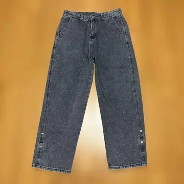 neos 다크 그레이 와이드 레그 데님