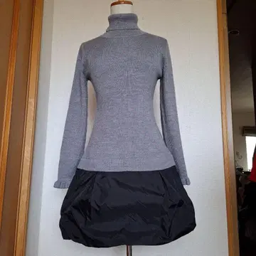 새상품급 갤러리 비스콘티 귀여운 니트 터틀넥 A라인 튜닉 사이즈 3