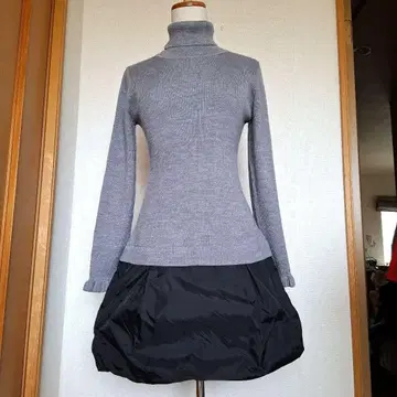 새상품급 갤러리 비스콘티 귀여운 니트 터틀넥 A라인 튜닉 사이즈 3